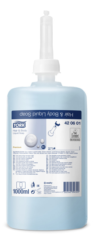 Tork Premium жидкое мыло-гель для тела и волос 1 л S1