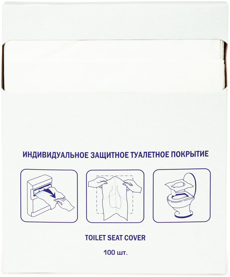 Индивидуальное защитное туалетное покрытие 100 шт. сложение 1/4