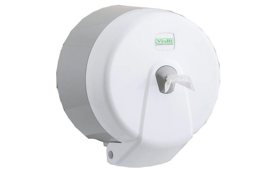 Диспенсер для туалетной бумаги с центральной вытяжкой Мини, ABS-пластик белый VIALLI (К3)