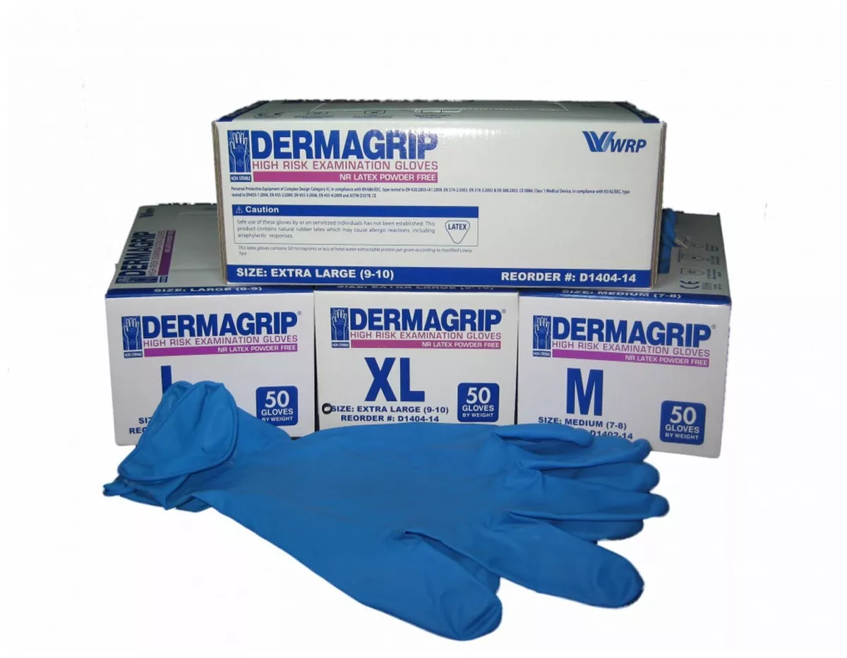Перчатки латексные DERMAGRIP, L,S,M,XL