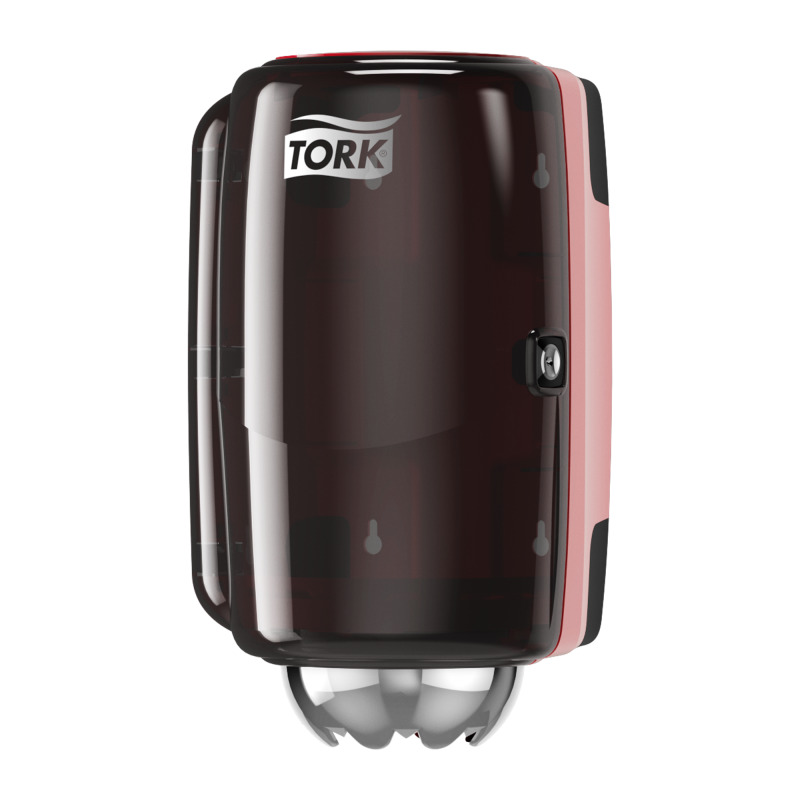 Tork Performance мини-диспенсер для полотенец с центральной вытяжкой красный