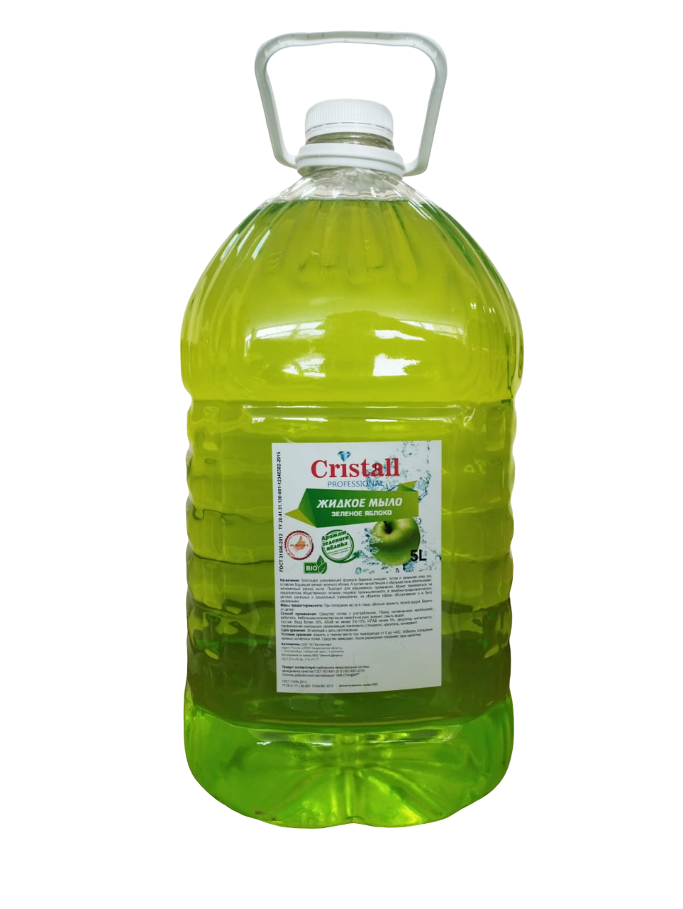 Мыло жидкое "Cristall Proffessional' Зеленое яблоко 5л (1) тмBRUM