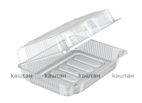Контейнер ракушка, прозрачный, ПЭТ, 2420 мл