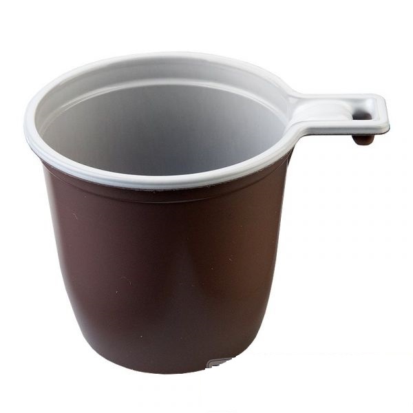 Чашка кофейная коричнево-белая 200 мл СП 