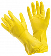 Перчатки резиновые хозяйственный S с х/б напылением желтые (12) Libry